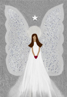 Silver Guardian Angel - Hand Painted in PS. Framed in white frame. 20"x28". My favorite